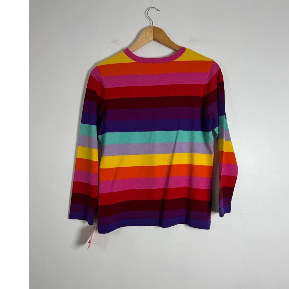 Rainbow Isaac Mizrahi for Target NWT Womens Med Silk Blend Striped Sweater Multi